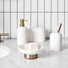 Ready to ship ** a beautiful ceramic soap dish soap holder bath accessories pedestal bath and body stoneware candle. Modern Resin Stone Bathroom Accessories