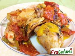 Pollo con i peperoni al forno. Ricetta Cosce Di Pollo Con Peperoni Ricette Di Fragolosi