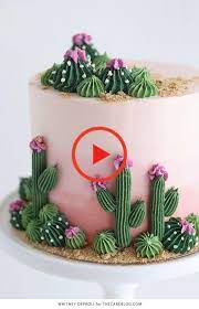 These stands make frosting a decorating a breeze because the cake moves easily. Kaktus Kuchen Cactus Cake Themed Cakes Edible Sand