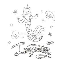 A large collection containing more than 100 black and white images for a boy or girl. Coloring Page Vector Illustration Of Cat Unicorn Stock Vector Illustration Of Lettering Coloring 134902614
