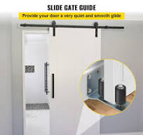 VEVOR Guía de rodillo para puerta Puerta corrediza de 3" Rodillo de nailon  negro Guía para puerta corrediza pintada con zinc con soporte en forma de L  ...