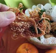 Auspicious CNY snack theme: Wu Har. Made from taro strips ...