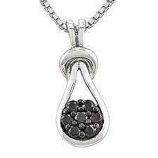 1 5 Ct T W Color Enhanced Black Diamond Love Knot Pendant Necklace Pendant Necklace Pendant Necklace