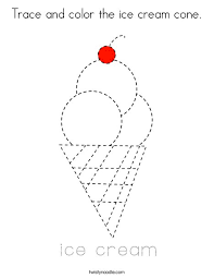 Download Trace And Color The Ice Cream Cone Coloring Page Twisty Noodle