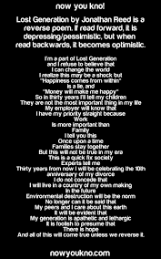 Lost Generation Poem Read Forward Is Pessimistic Read Lines Backward For Optimism In 2020 The More You Know Reverse Poem Weird Facts