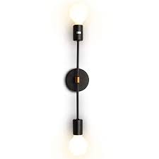 9:54 marcela arroyo рекомендовано вам. Efinehome 2 Light Wall Sconce Minimalist Matte Black Vanity Lighting Fixtures 2 Bulb Modern Mid Century Industrial Wall Light Indoor Decoration 1 Pack Black Chocolate Pricepulse