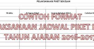 Jika akan dibuat secara manual memang kadang membuat kita sedikit repot. Contoh Format Pelaksanaan Jadwal Piket Harian Tahun Ajaran 2016 2017 Dengan Microsoft Excel Blog Edukasi