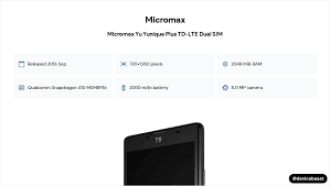 Micromax Yu Yunique Plus TD-LTE Dual ...