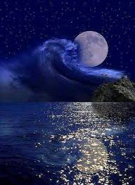 Cielo nocturno cuadros de la naturaleza. Que Belleza De Paisaje Nocturno Good Night Moon Beautiful Moon Moon Art