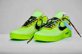 Nike Air Force 1 Off White Black Off White X Nike Af1 Black Volt Nike White Nikes Sneakers