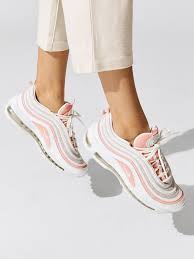 Women S Nike Air Max 97 Shoe In Summit White Summit White Bleached Coral Desert Sand White By Nike From Carbon38 Nike Air Max 97 Air Max 97 Sneakers Fashion