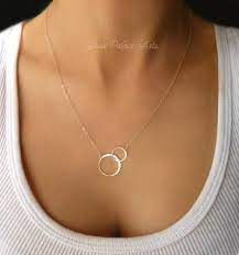 A Graceful Infinity Symbolizes An Unbreakable Bond Between Mother And Child 24k Gold Vermeil O Sister Jewelry Circle Pendant Necklace Double Circle Necklace
