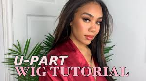 Silky Straight U Part Human Hair Wig Natural Black Upart Wigs