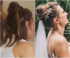However, your accessories should match the wedding style and palette. Photos Brides Before And After Having Wedding Day Hair Done