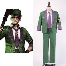 Catwoman can pick up batman's trophies, but not the Batman Arkham City The Riddler Dr Edward Nigma Outfit Carnival Cosplay Full Set Costume Coat Pants Shirt Tie Gloves The Riddler Carnival Outfitcostume Batman Aliexpress