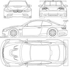 Car Blueprints 2008 Bmw M3 E92 Gtr Coupe Blueprint 2009 Bmw M3 Bmw M3 Car Drawings