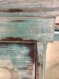 Chippy And Layered Using Gray Chalk Paint Base Teal And White Chalk Paint Lay Teal Painted Furniture Distressed Furniture Colors Distressed Furniture Painting