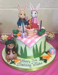 Flopsy Mopsy Cottontail Bunnies Cake Topper Peter Rabbit Cake Topper Fondant Peter Rabbit Peter Rabbi Baby Shower Cake Topper Bunny Cake Peter Rabbit Cake