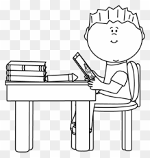 Pay attention clipart black and white. Black And White Boy At School Desk With Tablet Clip Student Working Clipart Black And White Free Transparent Png Clipart Images Download