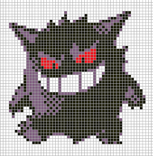 Gengar By Hama Girl Pixel Art Pokemon Pixel Art Grid Anime Pixel Art
