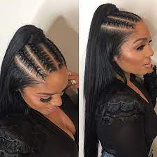 Love This Style On Rasheedadabosschick By Glamourhead A Different Take On A Ponytail Voiceofhair Frisuren Geflochtene Frisuren Madchen Haarschnitt