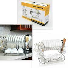 Click to add item sterilite® white dish drainer tray to the compare list. Swansean New Arrival 2 Layer Stainless Dish Drainer Rack Furniture Home Living Kitchenware Tableware Other Kitchenware Tableware On Carousell