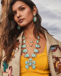 Kendra Scott Havana Vintage Gold Statement Earrings in Variegated Turquoise  Magnesite