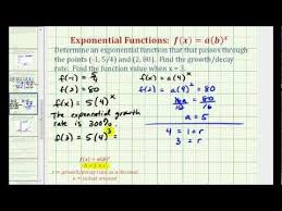 Ex Find An Exponential Function Given Two Points Initial Value Not Given Exponential Functions Exponential Growth And Decay