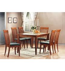 Zuari Kingston 6 Seater Dining Set With Glass Top Wooden Dining Set Buy Dining Table Dining Table Setting