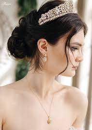 Buy Wedding Tiara, Bridal Crown, Crystal Tiara, Gold Silver Zircon Tiara,  Bridal Hair Accessory Holland Online in India