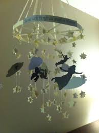 Peter Pan Baby Mobile Printed Peter Pan Templates Online Drew Clouds And Punched Stars To Create This Deco Kids Deco Bebe Chambre Bebe