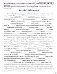 Preterite Vs Imperfect Story Quiz Barrio Peligroso Preterite Im Not Perfect Quiz