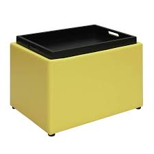 4.5 out of 5 stars. Designs4comfort Accent Storage Ottoman In Yellow Faux Leather Fabric 143523y