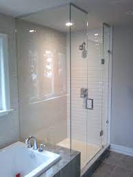Wet room bathrooms are popular in design as they open the room making it feel bigger than it is. Glass Shower Enclosure Glass Shower Enclosures Shower Enclosure Small Bathroom Renovations