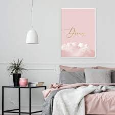 Blush Pink And Gold Bedroom Wall Decor Printable Dream Poster Etsy Pink Bedroom Walls Light Pink Bedrooms Pink Bedroom For Girls