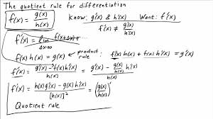 The Quotient Rule For Differentiation Math Insight