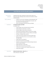 electrician helper resume samples tips