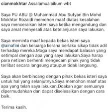 Ada cinta, ada kasih sayang dan ada sedih juga. Saya Akan Bincang Dengan Pihak Bekas Isteri Pu Abu Minta Maaf