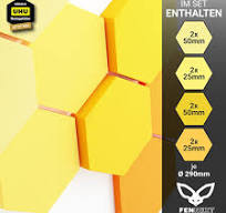 FENNEXT® Pannelli acustici assorbenti [8 pezzi] per un rumore notevolmente  ridotto, moderna immagine acustica in pannelli acustici esagonali, pannelli  ...
