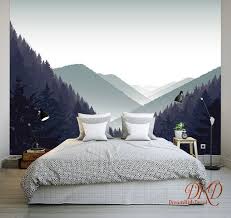 Passend für jede wandgröße die tapeten lassen sich in einzelnen bahnen kinderleicht an der einfache handhabung du benötigst keinen tapeziertisch. Berg Wandmalerei Nebelig Grau Berg Landschaft Tapete Berg Silhouette Wandverkleidung Schale Und Stick Abnehmbare Wand Dekor Besc Tapeten Wohnung Wandtapete