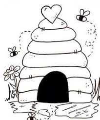 Bee sleeping in a flower coloring. Beehive Coloring Pages For Kids Timbri Tazze Dipinte Fai Da Te E Hobby
