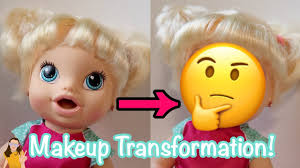 Putting Real Makeup On Baby Alive Mallerie Kelli Maple Youtube