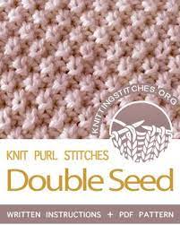 Double Seed Knitting Stitches Dishcloth Knitting Patterns Knit Purl Stitches Seed Stitch Knit