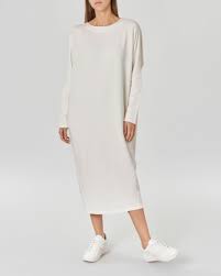 Classe e comfort per ogni donna. Abito Lungo Bianco In Jersey Di Viscosa Con Maniche A Kimono Pellizzari E Commerce