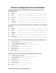 Electron configuration practice worksheet free download. Worksheet 4 Electron Configuration Practice Worksheet In The Space Below Write The Unabbreviated Electron Configurations Of The Following Elements 1 Course Hero