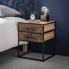 Industrial Bedside Table Dudgeon Robust Hardwood 2l In 2020 Unique Bedside Tables Industrial Bedside Tables Hardwood Bedside Table