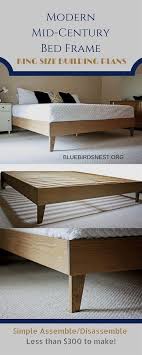 Modernmid Centurybed Frame 1 410x1024 King Size Bed Frame Modern Mid Century Platform Building Plans Platformb King Size Bed Frame Modern Bed Frame Bed Frame