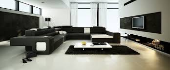 It has glass windows wrapped in translucent roman shades and black draperies. Spacious Living Room With Big Black Sofa 3d Model Max