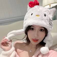 Too Hat|hello Kitty Plush Beanie Hat For Girls