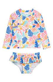 Two Piece Ruffle Rashguard Swimsuit Nordstrom Rashguard Swimsuit Baby Girl Swimsuit Kids Beachwear